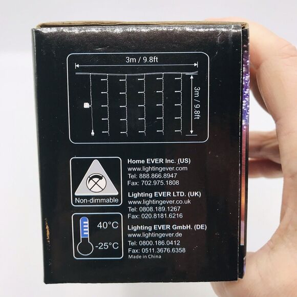 LE LED Curtain Lights 9.8 x 9.8 ft 8 Light Mode Options Daylight White String - Picture 3 of 5